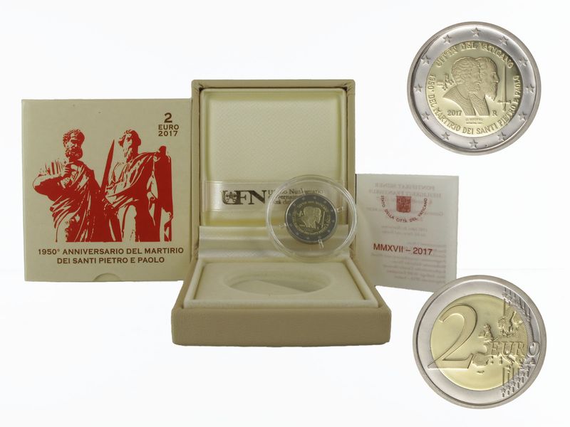 Vatikan 2 Euro Münze, 2017, Martyriums von Peter und Paulus PP