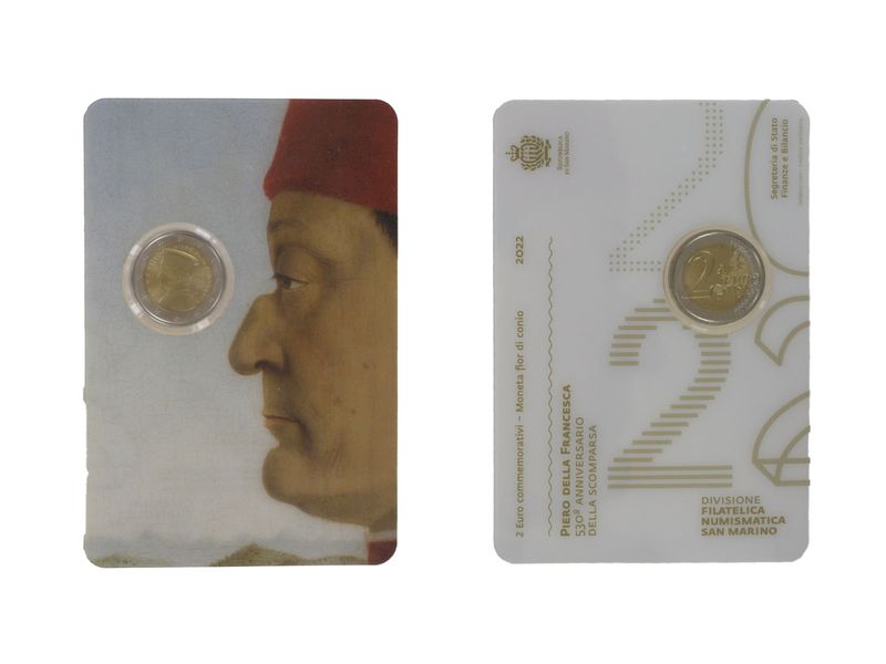 San Marino 2 Euro Münze, 2022, Piero Della Francesca Folder