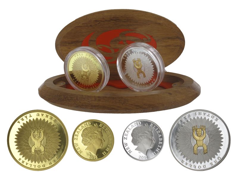 Neuseeland Maori art coin 2014, PP  Box + CoA