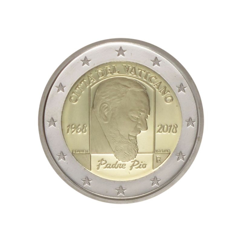 Vatikan 2 Euro Münze, 2018, Todesjahr von Pater Pio   PP