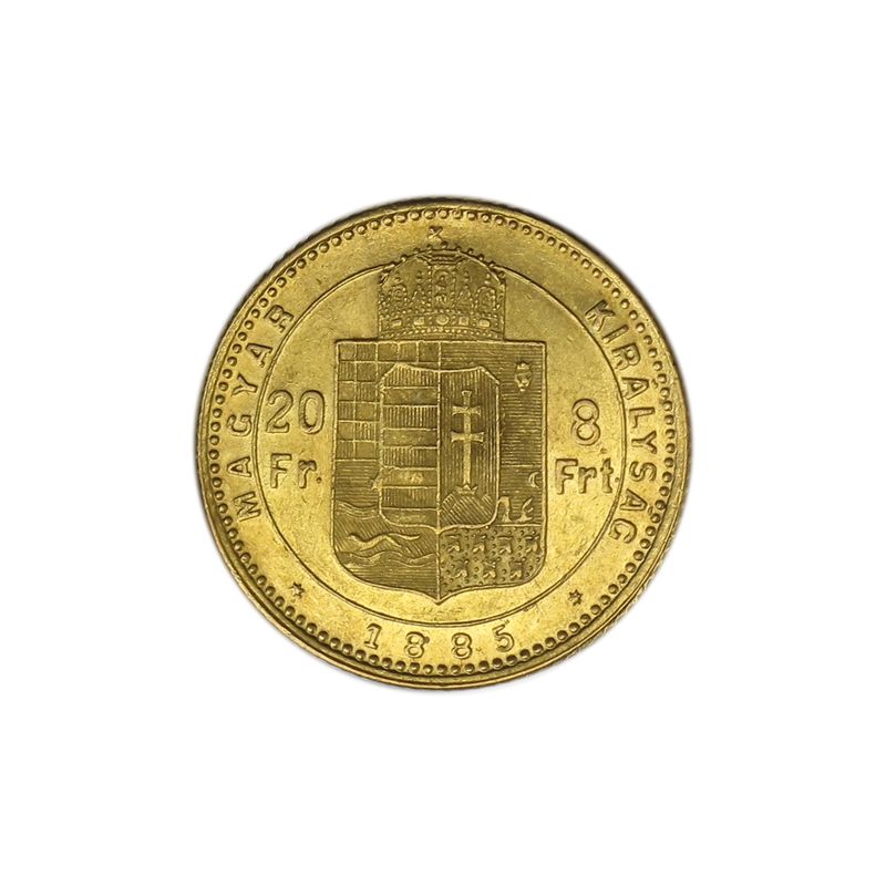 Ungarn 20 Fr/8 Ft. Franz Joseph I. 1885