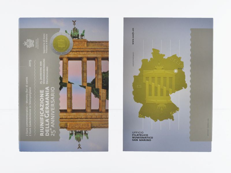 San Marino 2 Euro Münze, 2015, Wiedervereinigung Deutschland