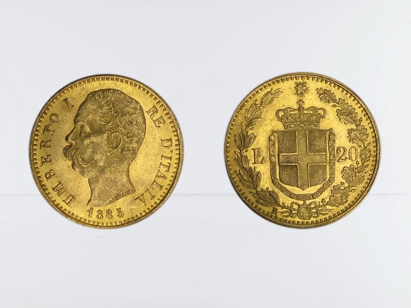 Italien Umberto I. 1885, 20 Lire Gold