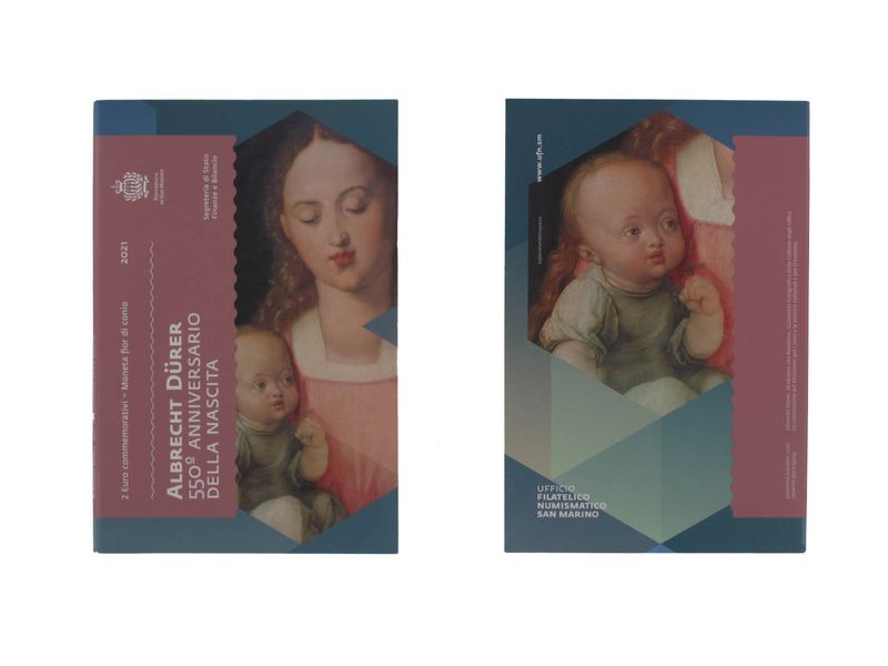 San Marino 2 Euro Münze, 2021, Albrecht Dürer Folder