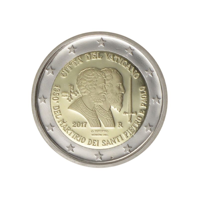Vatikan 2 Euro Münze, 2017, Martyriums von Peter und Paulus PP