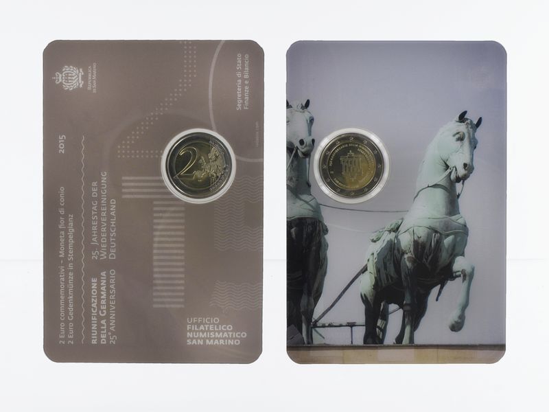 San Marino 2 Euro Münze, 2015, Wiedervereinigung Deutschland