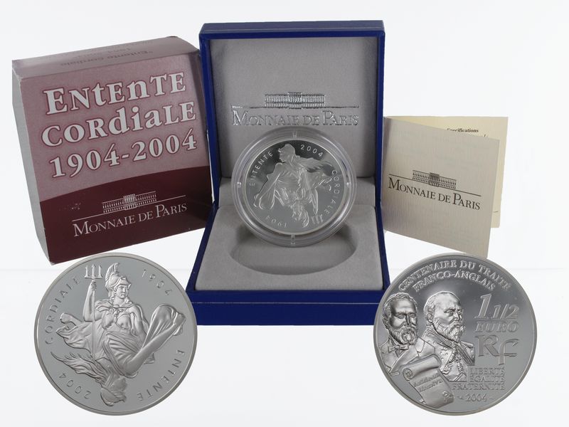 Frankreich 1,5 €  Entente Cordiale 2004 PP, Silber