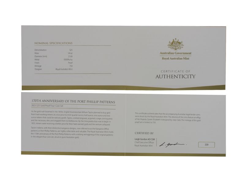 Australien Kangaroo 4-Coin-Set, 2023 Jahressatz PP