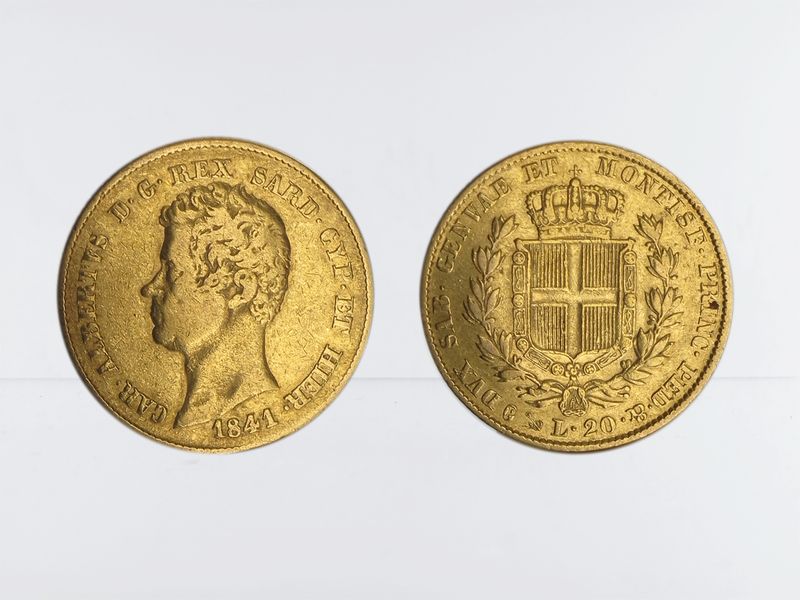 Italien Sardinien Carlo Alberto  1841, 20 Lire Gold
