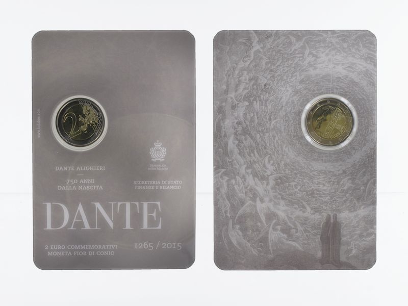 San Marino 2 Euro Münze, 2015, Dante Alighieri Folder