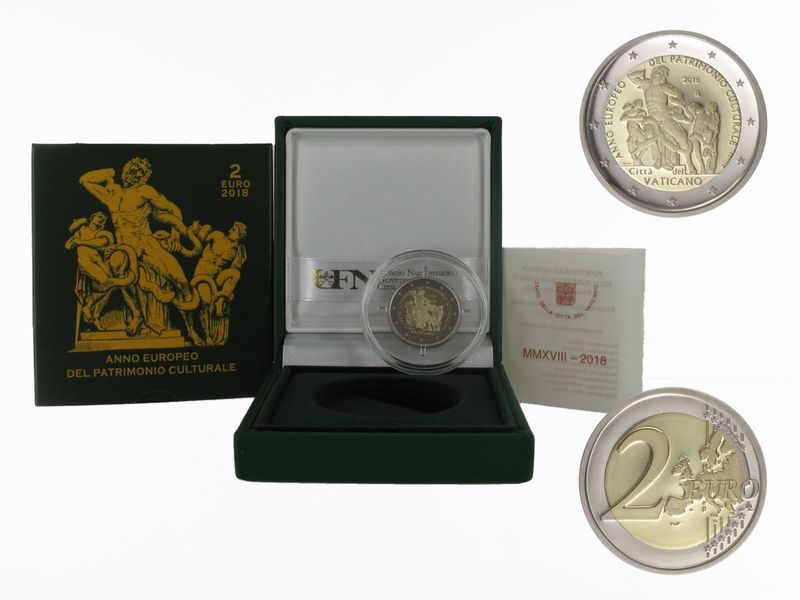 Vatikan 2 Euro Münze, 2018, Europäisches Jahr des Kulturerbes PP