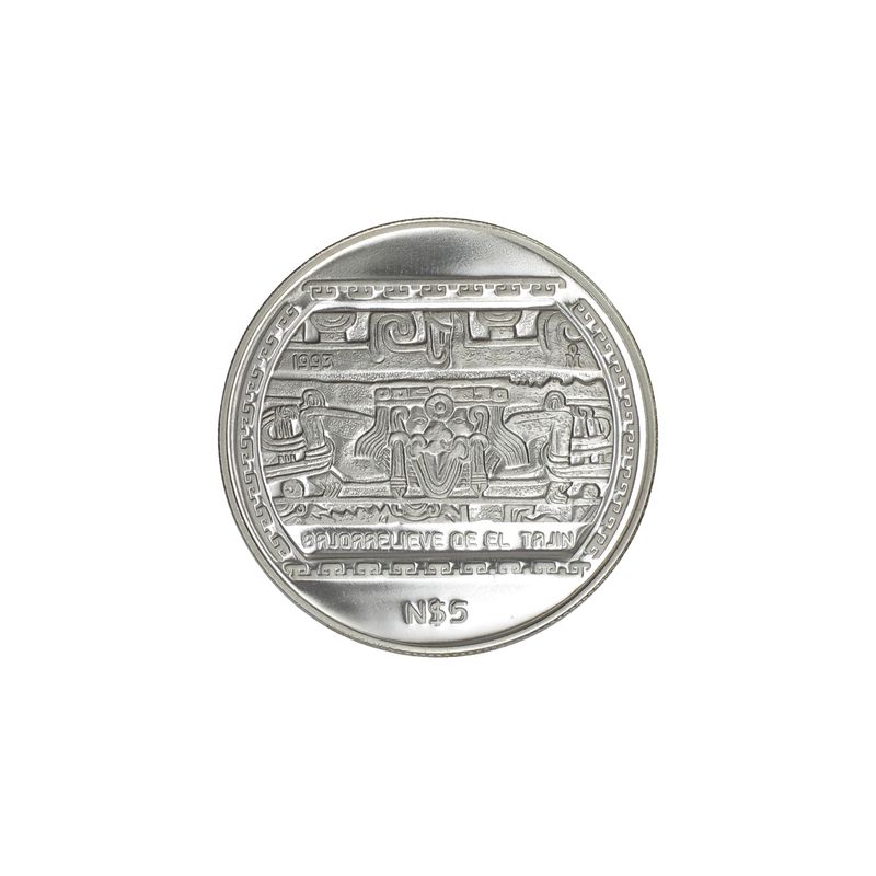 Mexiko Veracruz, El Tajín 1993, 5 Pesos Silber, PP