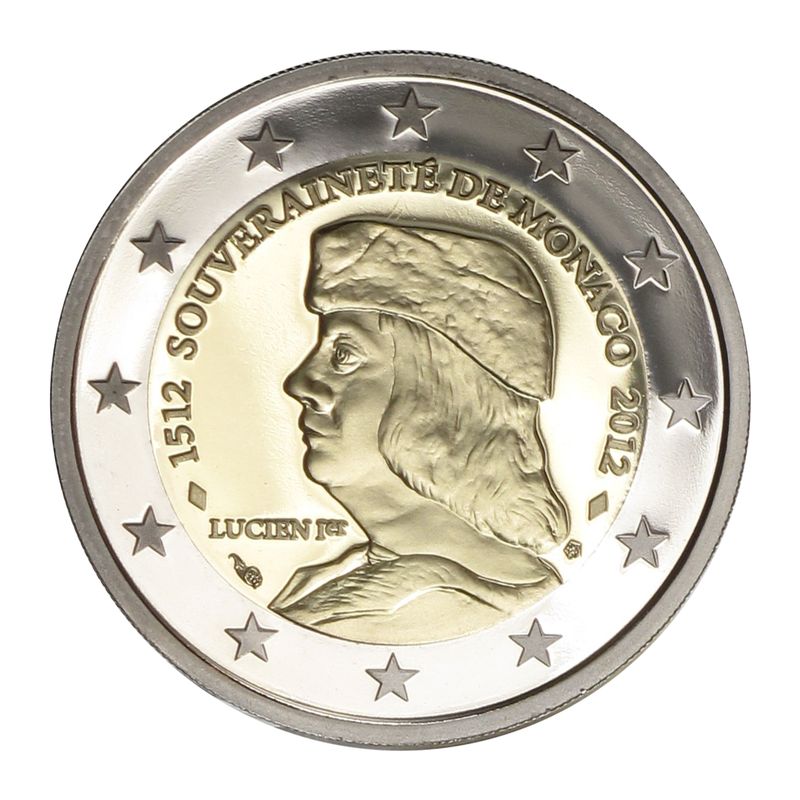 Monaco original 2 € Lucien I., 2012 PP in Originalbox