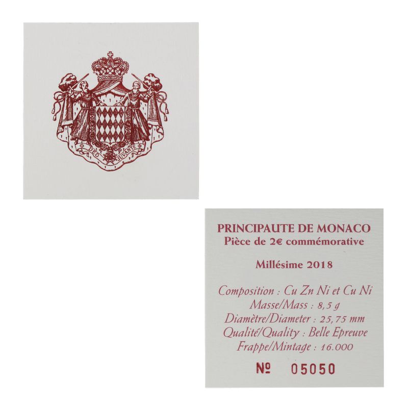 Monaco original 2 € Francois-Joseph Bosio, 2018 PP