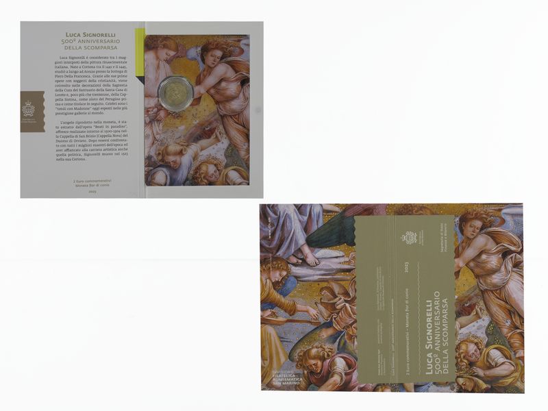 San Marino 2 Euro Münze, 2023, Luca Signorelli Folder