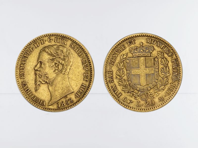 Italien Sardinien  Emanuele II  1852, 20 Lire Gold