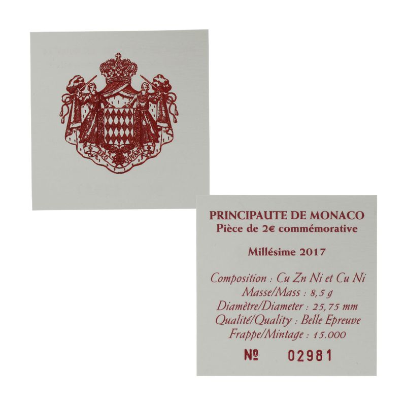 Monaco original 2 € Fürstliche Karabinierskompanie, 2017 PP