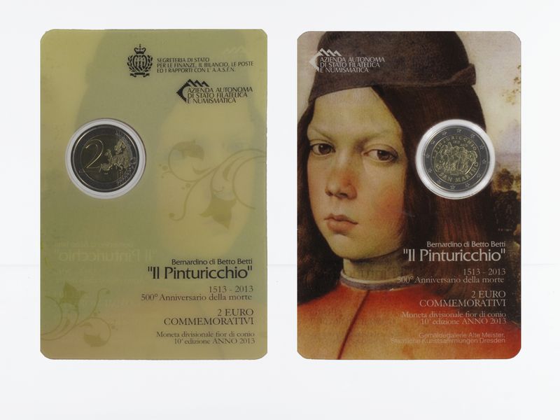 San Marino 2 Euro Münze, 2013, Pinturicchio Folder