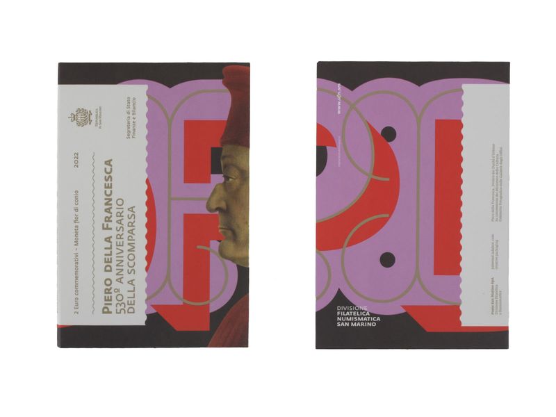 San Marino 2 Euro Münze, 2022, Piero Della Francesca Folder