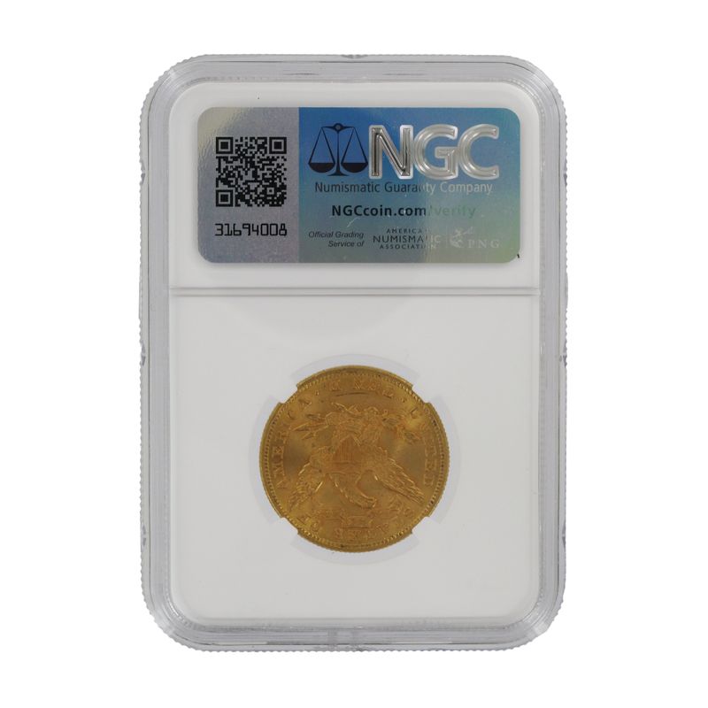 USA 10 Dollars Gold Eagle/Kopf 1882, Slab NGC MS63