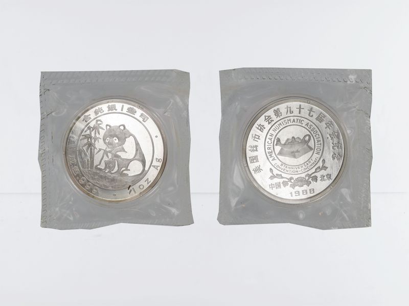 China Panda  1988 Cincinnati Convention 1 oz  Silber PP, Folie