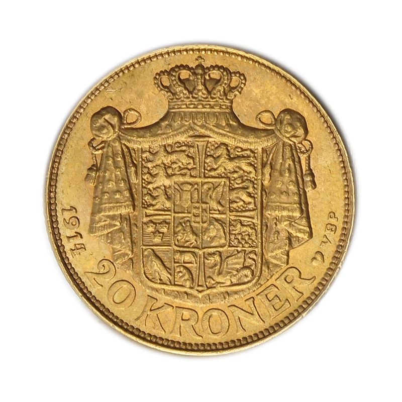 Dänemark Christian X  1914, 20 Kroner Gold