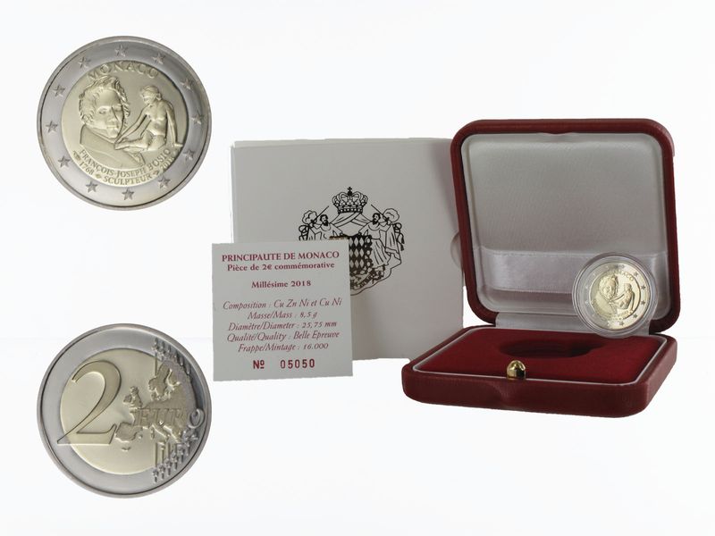 Monaco original 2 € Francois-Joseph Bosio, 2018 PP