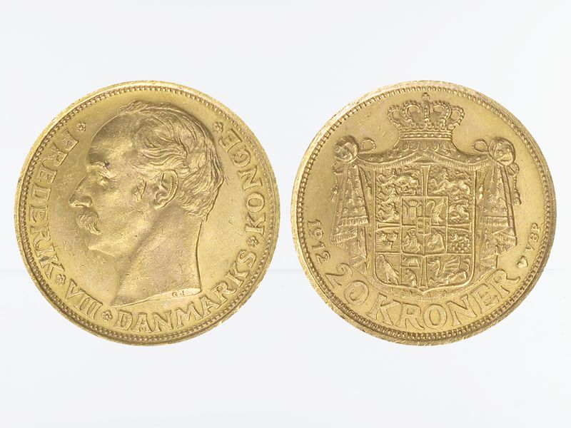 Dänemark Frederik VIII  1912, 20 Kroner Gold