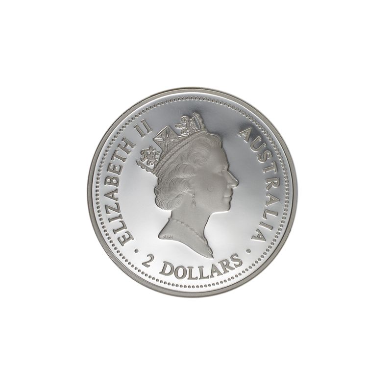 Australien 2$ Kookaburra 1997 PP, Privy Florin, 2 oz Silber (B+C)