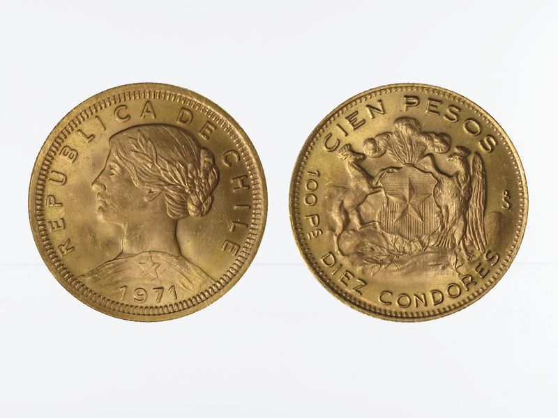 Chile 100 Pesos Freiheitskopf 1971