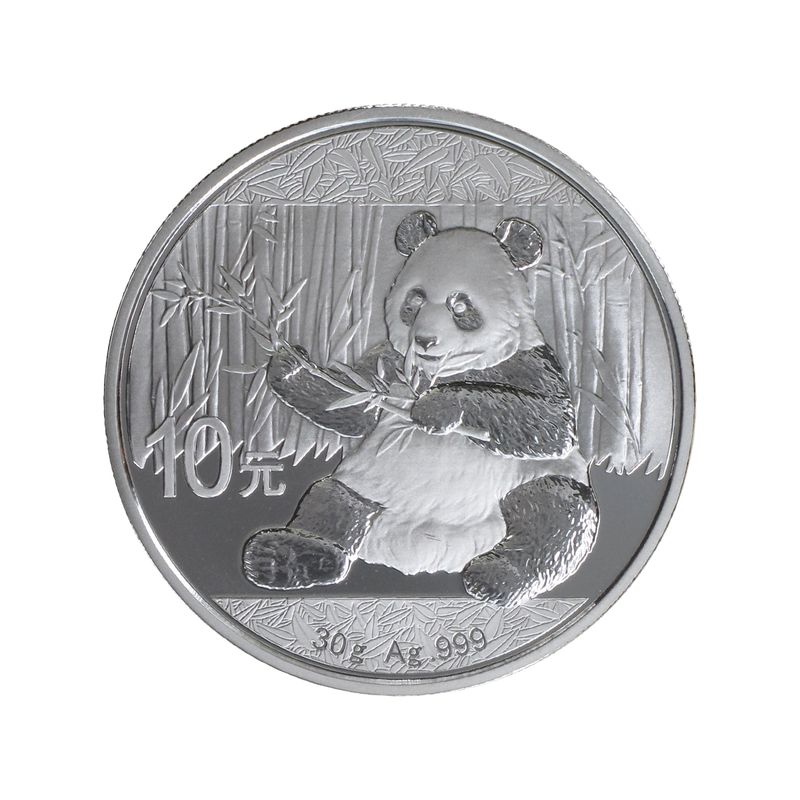 China 10 Yu Panda  2017,   Silber